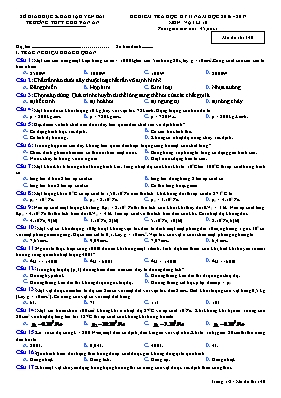 Đề kiểm tra học kỳ II môn Vật lý Lớp 10 - Mã 