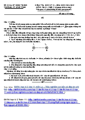 Đề kiểm tra học kỳ II môn Vật lý Lớp 11 (Chươ