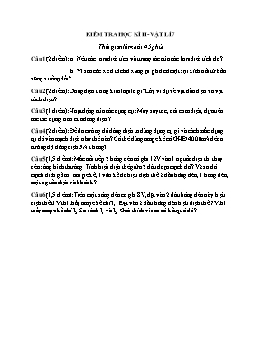 Đề kiểm tra học kỳ II môn Vật lý Lớp 7 (Có đáp án)