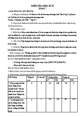 Đề kiểm tra học kỳ II môn Vật lý Lớp 7 - Năm học 2016-2017 - Trường PTDTBT THCS Thắng Mổ (Có đáp án)