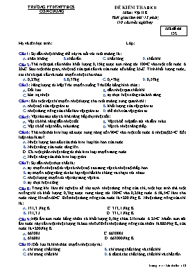 Đề kiểm tra học kỳ II môn Vật lý Lớp 8 - Mã đề 132 - Trường PTDTNT THCS Con Cuông