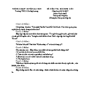 Đề kiểm tra học sinh giỏi môn Ngữ văn Lớp 8 -