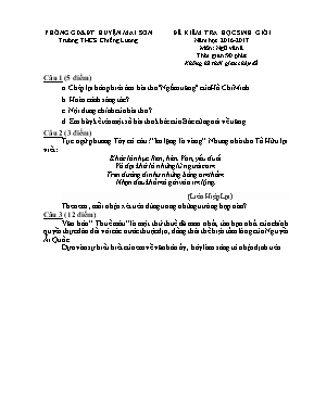 Đề kiểm tra học sinh giỏi môn Ngữ văn Lớp 8 -