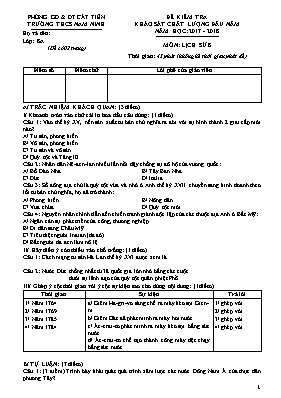 Đề kiểm tra khảo sát chất lượng đầu năm môn L