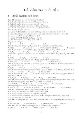 Đề kiểm tra kiến thức cơ bản Hóa học 11