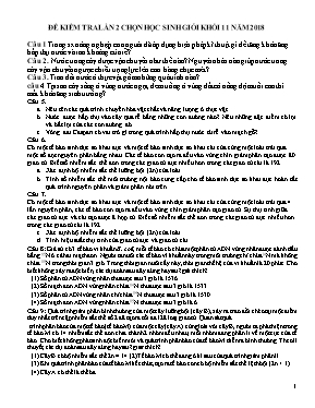 Đề kiểm tra lần 2 chọn học sinh giỏi môn Sinh