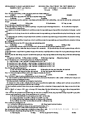 Đề kiểm tra phát triển thi THPT Quốc gia môn 