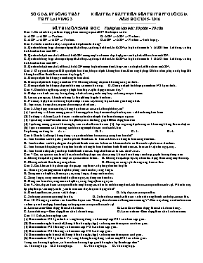 Đề kiểm tra phát triển thi THPT Quốc gia môn Sinh học - Năm học 2015-2016 - Trường THPT Lai Vung 3 (Có đáp án)