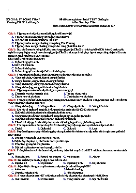 Đề kiểm tra phát triển thi THPT Quốc gia môn Sinh học - Trường THPT Lai Vung 3 (Có đáp án)