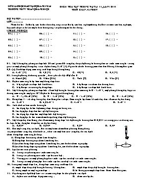 Đề kiểm tra tập trung lần I học kỳ II môn Vật