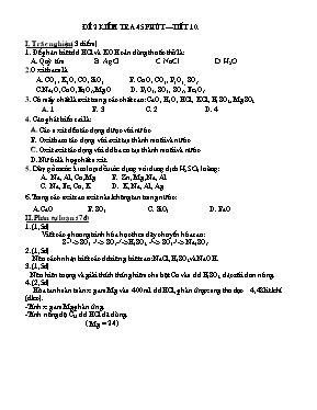 Đề kiểm tra Tiết 10 môn Hóa học Lớp 9 - Đề 2