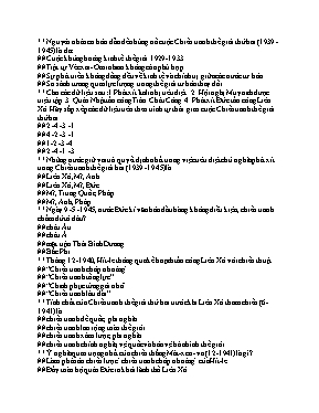 Đề kiểm tra Tiết 11 môn Lịch sử Lớp 11