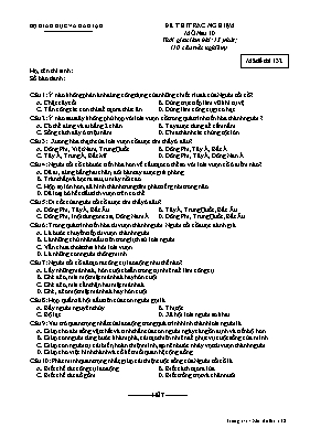 Đề kiểm tra trắc nghiệm môn Lịch sử Lớp 10 - 