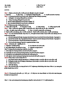 Đề kiểm tra trắc nghiệm môn Vật lý Lớp 11 - M