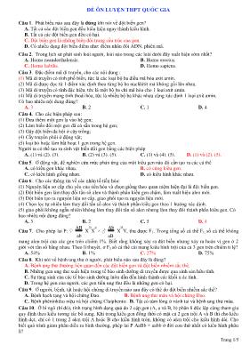 Đề luyện thi THPT Quốc gia môn Sinh học