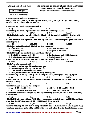 Đề minh họa Trung học phổ thông Quốc gia môn 