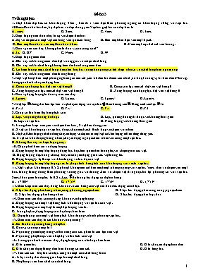 Đề ôn học kỳ II môn Vật lý Lớp 10