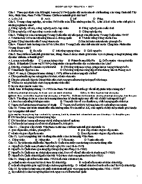 Đề ôn luyện Tháng 6 môn Lịch sử 12 - Đề 7