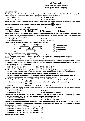 Đề ôn luyện THPT Quốc gia môn Sinh học