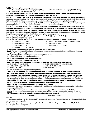 Đề ôn lý thuyết vào Lớp 10 môn Hóa học