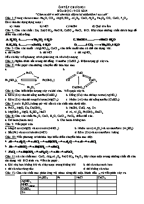 Đề ôn tập Chương 1 môn Hóa học 9 (Cơ bản)