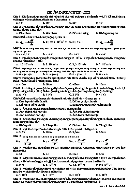 Đề ôn tập học kỳ 2 môn Vật lý Lớp 11 - Đề 1