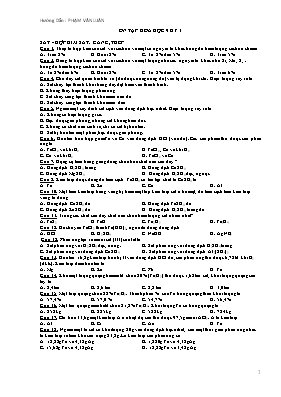 Đề ôn tập học kỳ I môn Hóa học 9