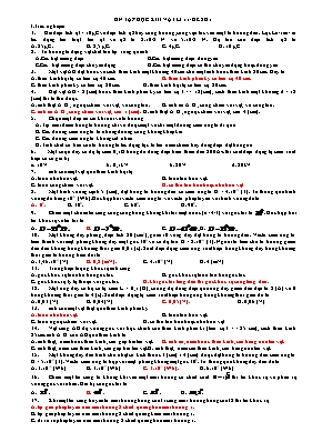 Đề ôn tập học kỳ II môn Vật lý Lớp 11 - Đề số