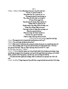 Đề ôn tập môn Ngữ văn 9 - Đề 1