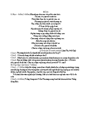 Đề ôn tập môn Ngữ văn 9 - Đề 26