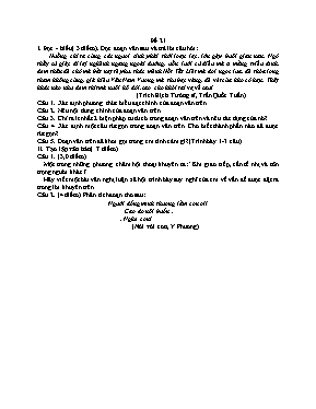 Đề ôn tập môn Ngữ văn Lớp 9