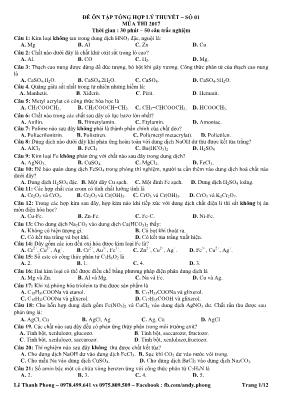 Đề ôn tập tổng hợp lý thuyết Hóa học 12