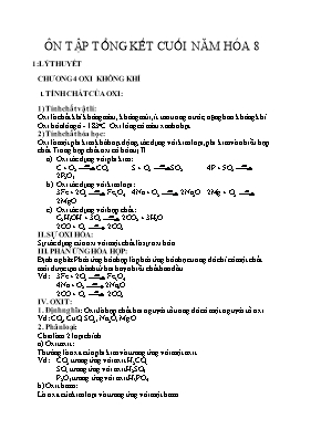 Đề ôn tập tổng kết cuối năm Hóa học 8