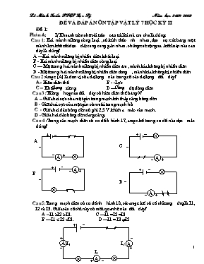 Đề ôn tập Vật lý 7 - Học kỳ II