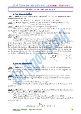 Đề ôn thi học kỳ II môn Hóa học Lớp 11 - Đề ô
