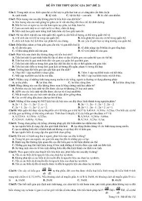 Đề ôn thi THPT Quốc gia môn Sinh học năm 2017 - Đề 2