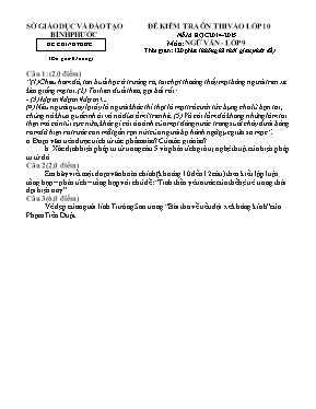 Đề ôn thi vào Lớp 10 môn Ngữ văn - Năm học 2014-2015 - Sở GD & ĐT Bình Phước (Có đáp án)