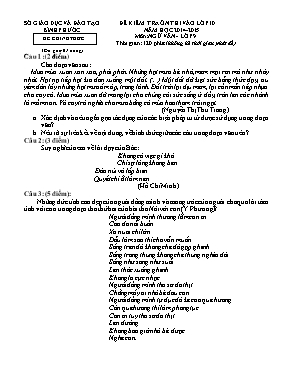 Đề ôn thi vào Lớp 10 THPT môn Ngữ văn - Năm h