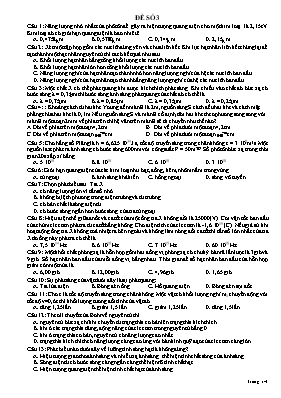 Đề ôn thi vào Lớp 10 THPT môn Vật lý - Đề số 3