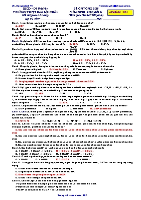 Đề ôn tổng hợp môn Sinh học 12 - Mã đề 001 - Trường THPT Phan Bội Châu