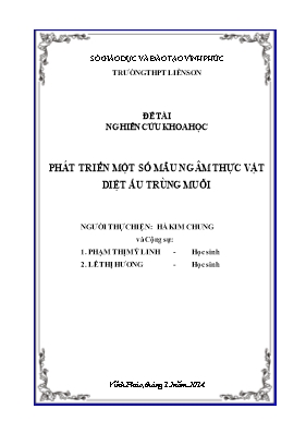 Đề tài Phát triển một số mẫu ngâm thực vật di