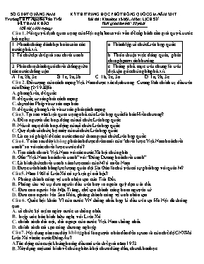 Đề tham khảo THPT Quốc gia môn Lịch sử năm 20