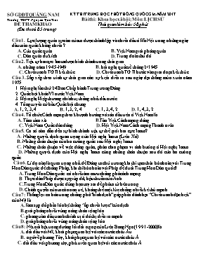 Đề tham khảo THPT Quốc gia môn Lịch sử năm 20