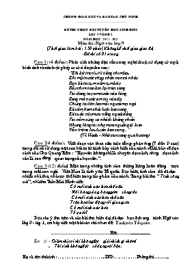 Đề thi chọn đội tuyển học sinh giỏi vòng 2 mô