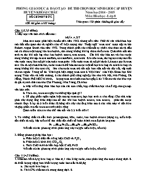 Đề thi chọn học sinh giỏi cấp huyện môn Hóa h