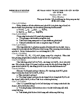 Đề thi chọn học sinh giỏi cấp huyện môn Hóa h