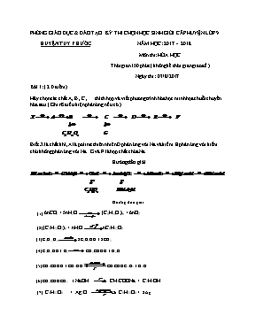 Đề thi chọn học sinh giỏi cấp huyện môn Hóa h