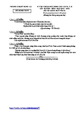 Đề thi chọn học sinh giỏi cấp huyện môn Ngữ v