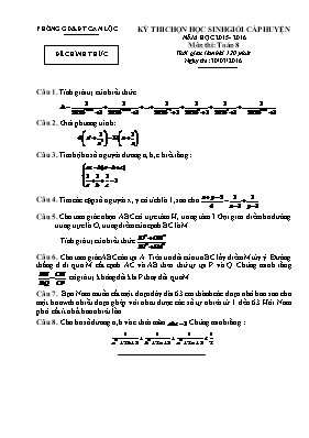 Đề thi chọn học sinh giỏi cấp huyện môn Toán 