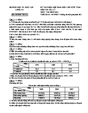 Đề thi chọn học sinh giỏi cấp tỉnh môn Địa lý